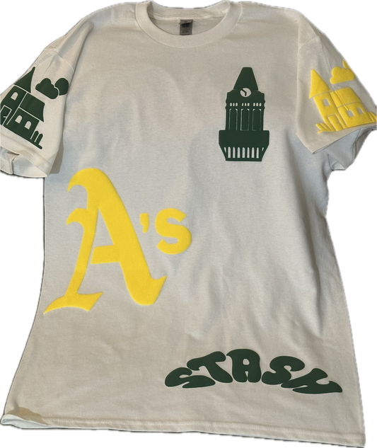 Forever Oakland A’s Puff Print Tee (white)